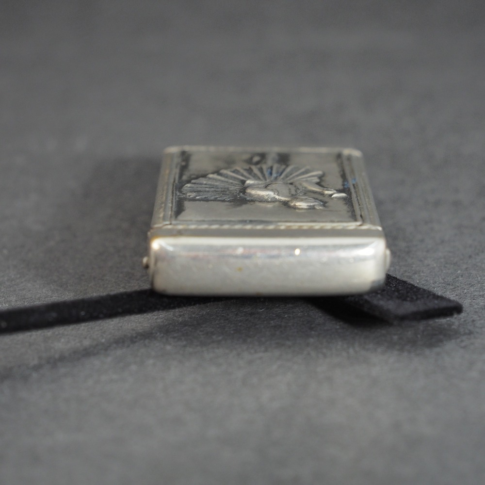 VTG Vesta Match Box Safe Silver Tone Repousse Ballerina Tobacciana Advertising - Picture 6 of 11
